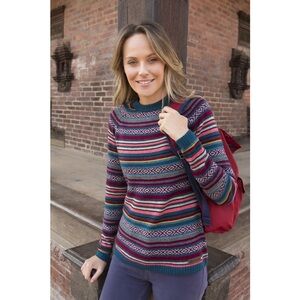 Sherpa Adventure Gear Fair Isle Sweater Merino Wool Alpaca Blend Women’s Large